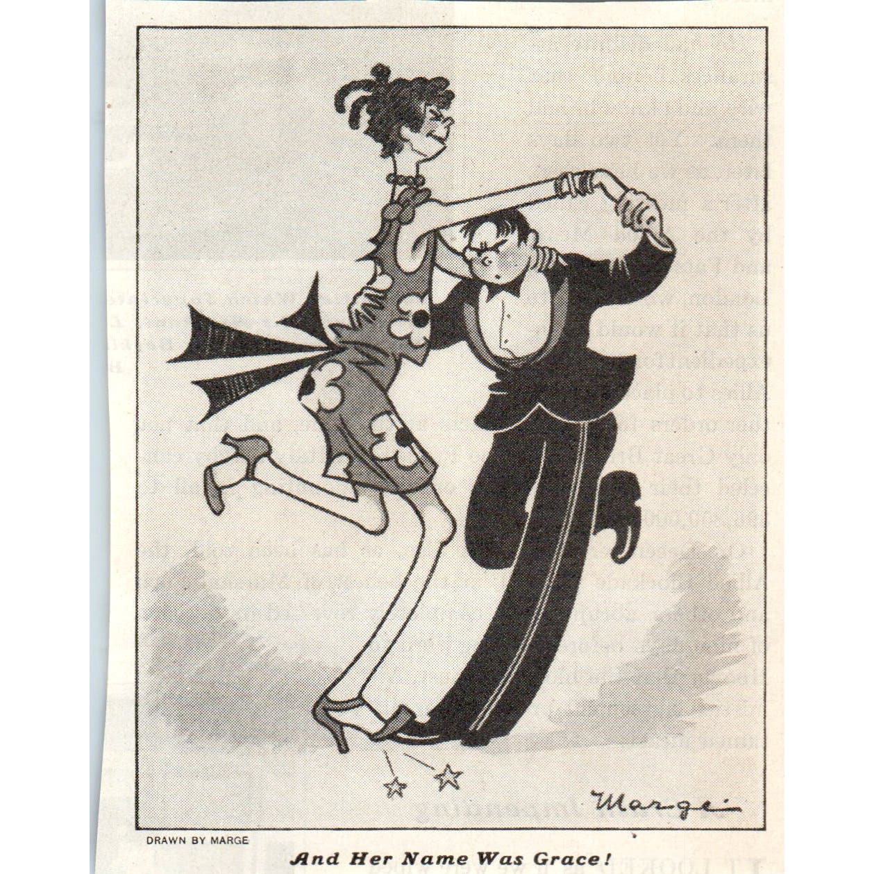 Her Name Was Grace Dancing Marge 1928 Original Magazine Cartoon AE5-SSE