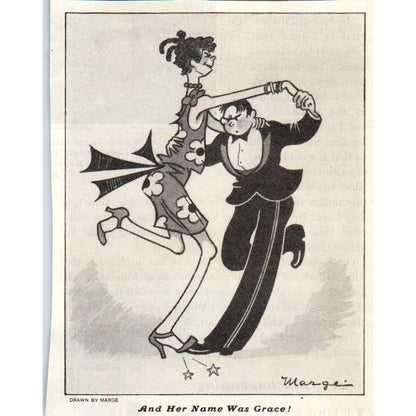 Her Name Was Grace Dancing Marge 1928 Original Magazine Cartoon AE5-SSE