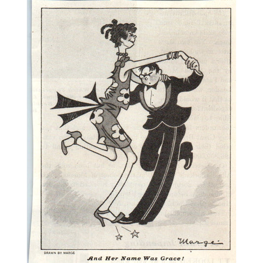 Her Name Was Grace Dancing Marge 1928 Original Magazine Cartoon AE5-SSE