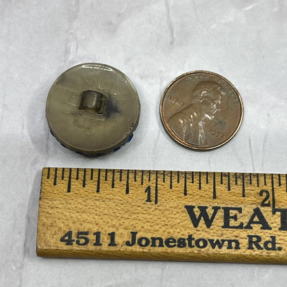 Vintage Blue Rhinestone Button 3/4" SE2