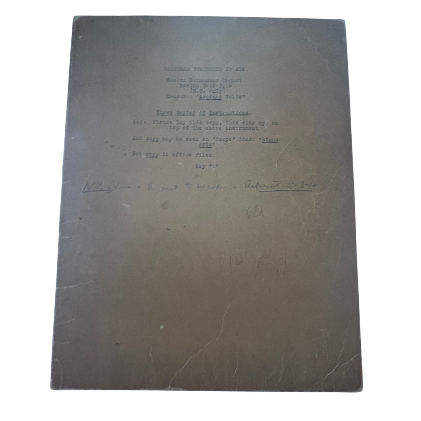 1920s Weston Laboratory Standard Voltmeter Ephemera Lot TG2-OB