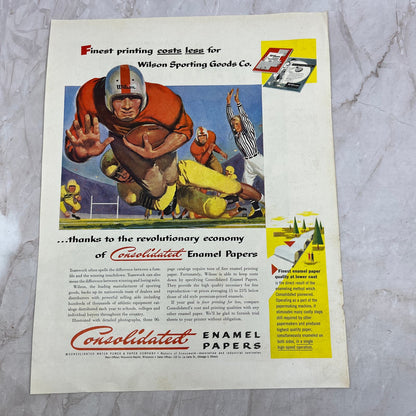 Consolidated Water Power & Paper Co Football Player 1951 Magazine Ad FL6-10