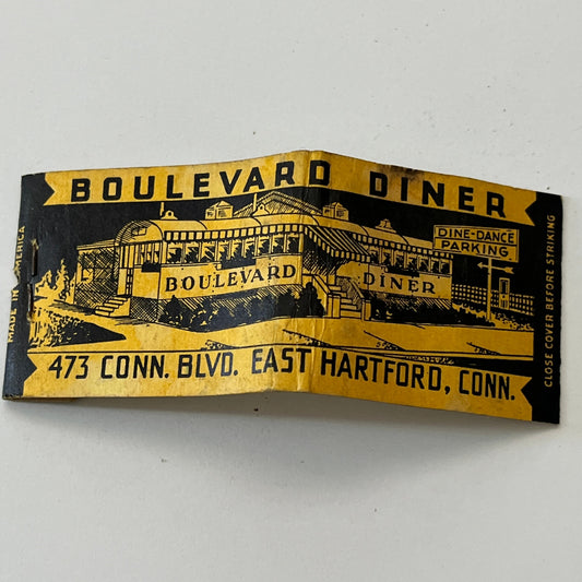 Boulevard Diner East Hartford CT Vintage Matchbook Cover TB6-MB1-6