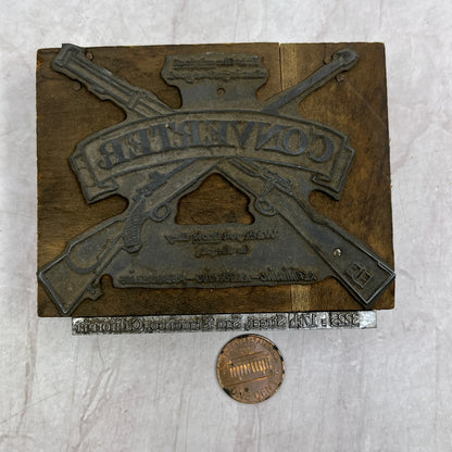 Converter Guns Rifle Pistol Vintage Letterpress Printers Block Plate SF5