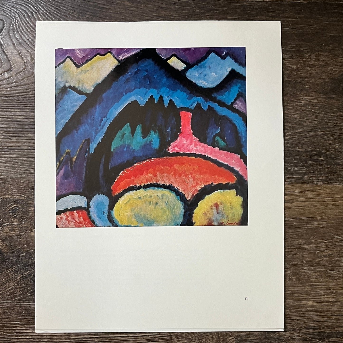 Blue The Boat Expressionism Wassily Kandinsky Vtg Lithograph Art Print 7x7.5 V10
