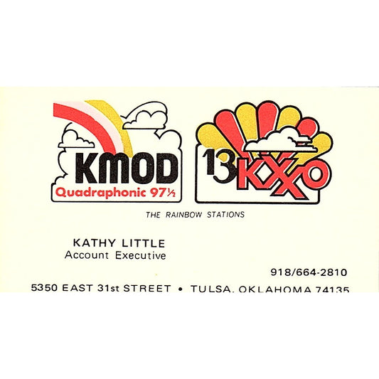 The Rainbow Stations Kathy Little Tulsa OK Vintage Business Card SSB4-B12