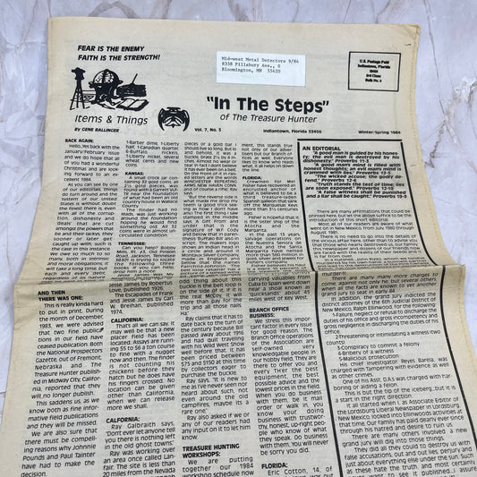 1984 Spring - In the Steps of the Treasure Hunter Newspaper - Indiantown FL M11