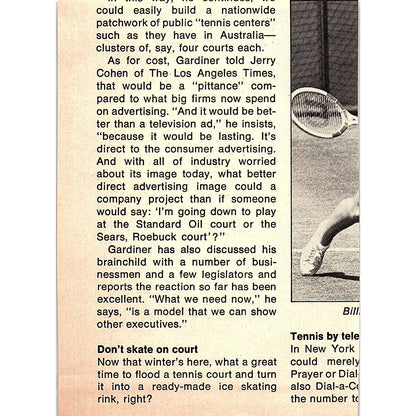 Van Der Meer Tennis Teaching System Tennis Camps Billie Jean King 1977 Ad AF3-M1