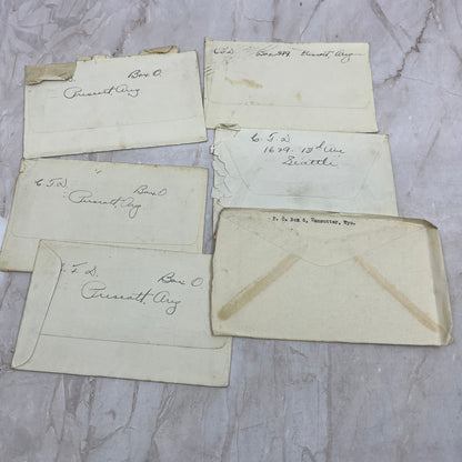 1921 L.M. Mickie O'Hearn Sunnyside WA Set of 6 Postal Cover Envelopes TG9-PC-5