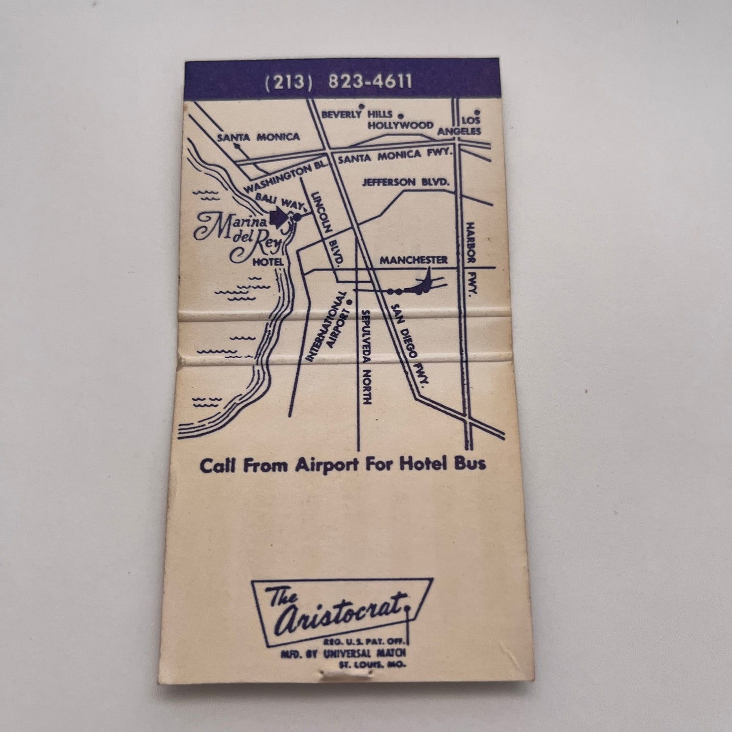 Marina Del Rey Hotel California Vintage Matchbook Cover TB8-MB-3