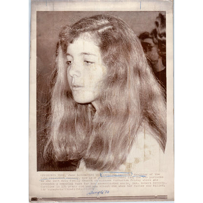 Caroline Kennedy at Holy Family Church Manhattan 1970 8x10 Original Press Photo D1-P