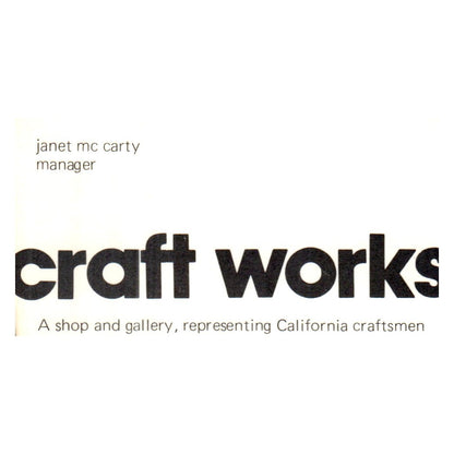 Craft Works Janet McCarty Los Angeles Craftsmen Vintage Business Card SF3-B1