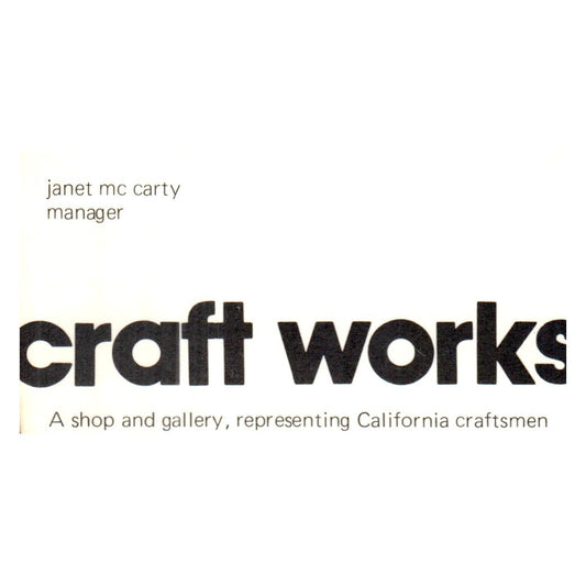 Craft Works Janet McCarty Los Angeles Craftsmen Vintage Business Card SF3-B1