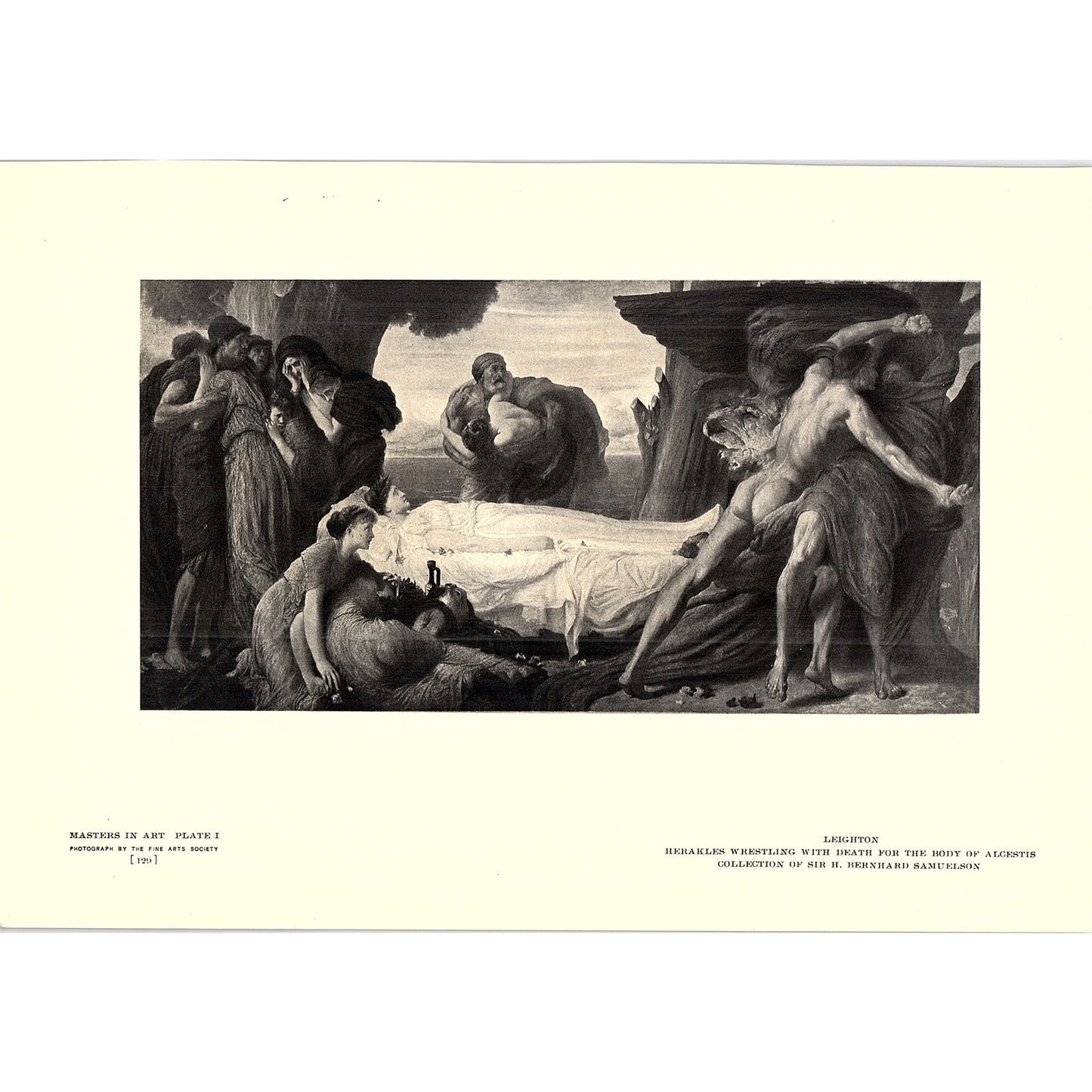 Herakles Wrestling With Death - Leighton - 1908 Litho Art Print AF5-4