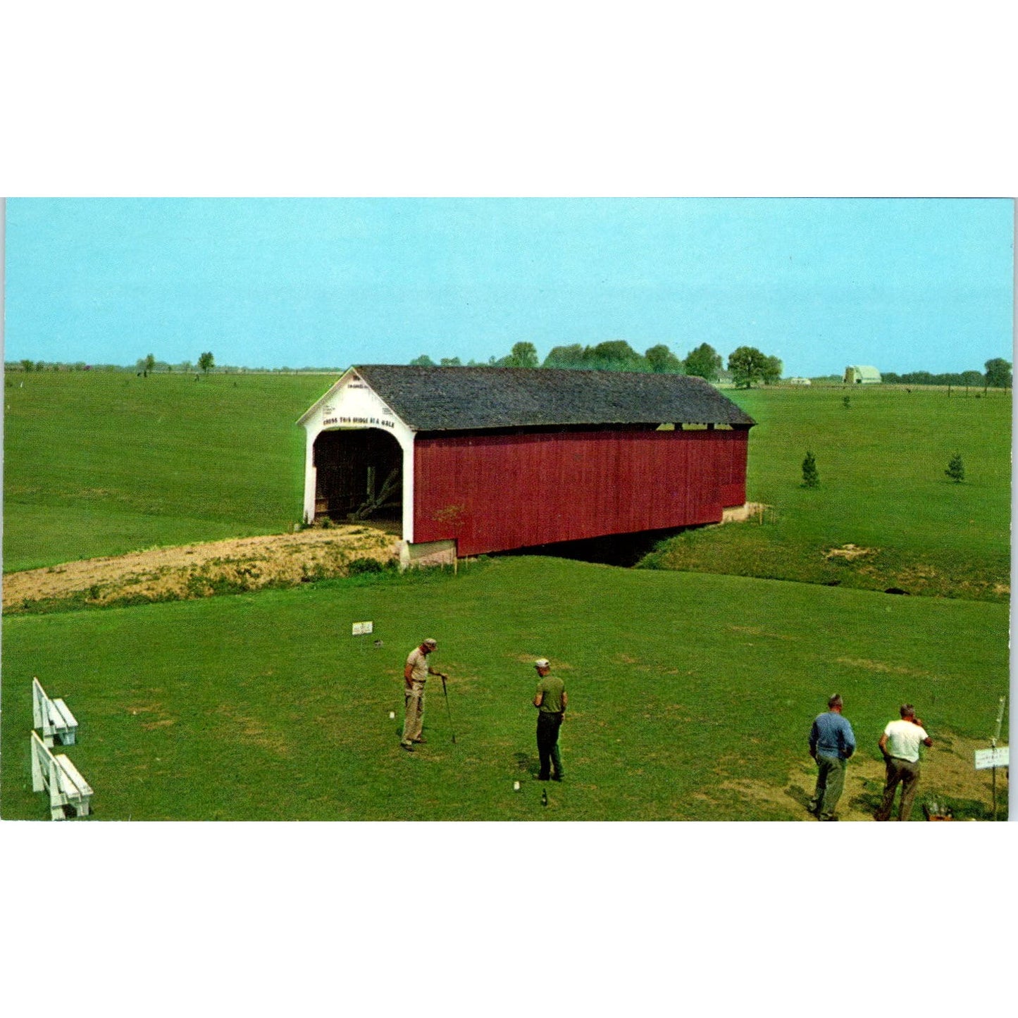Catlin Bridge Rockville Indiana Vintage Covered Bridge Postcard PD6