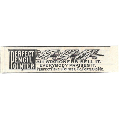 Perfect Pencil Pointer Portland ME c1890 Victorian Ad AE8-CH11