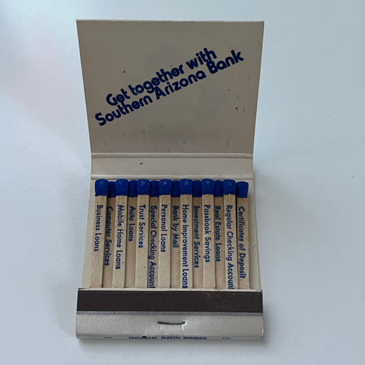 Southern Arizona Bank Feature Matches Vintage Matchbook TB7-XSM