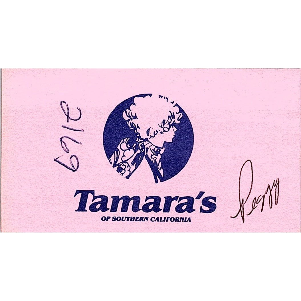 Tamara's of Southern California Peggy Vintage Business Card SE5-B4