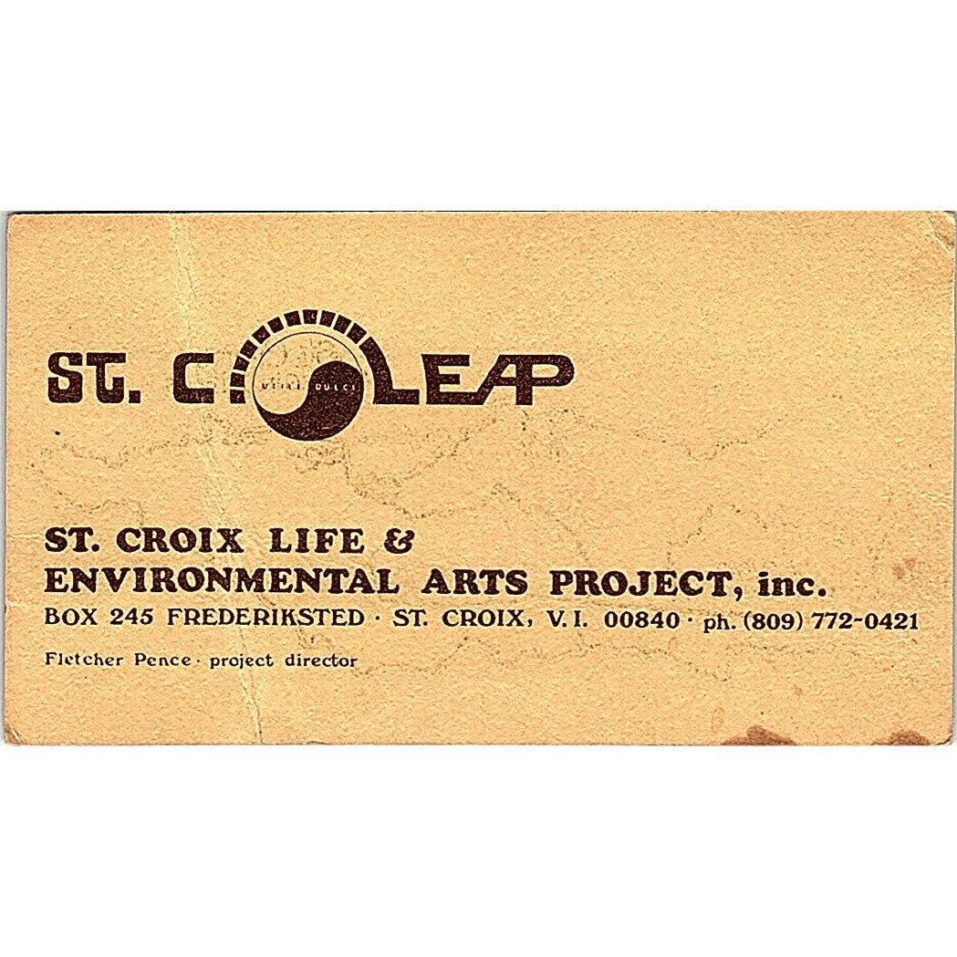 St Croix Life & Environmental Arts Project Fletcher Pence Business Card SF3-B6