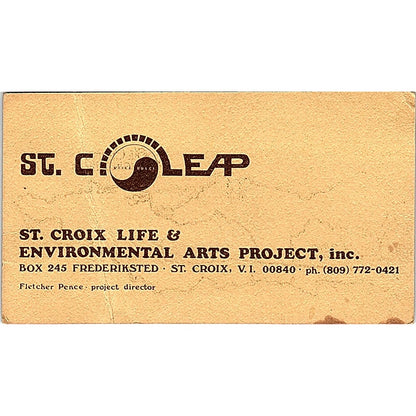 St Croix Life & Environmental Arts Project Fletcher Pence Business Card SF3-B6