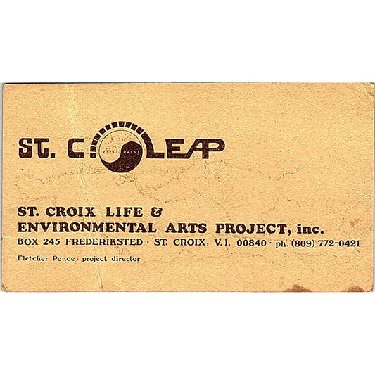 St Croix Life & Environmental Arts Project Fletcher Pence Business Card SF3-B6