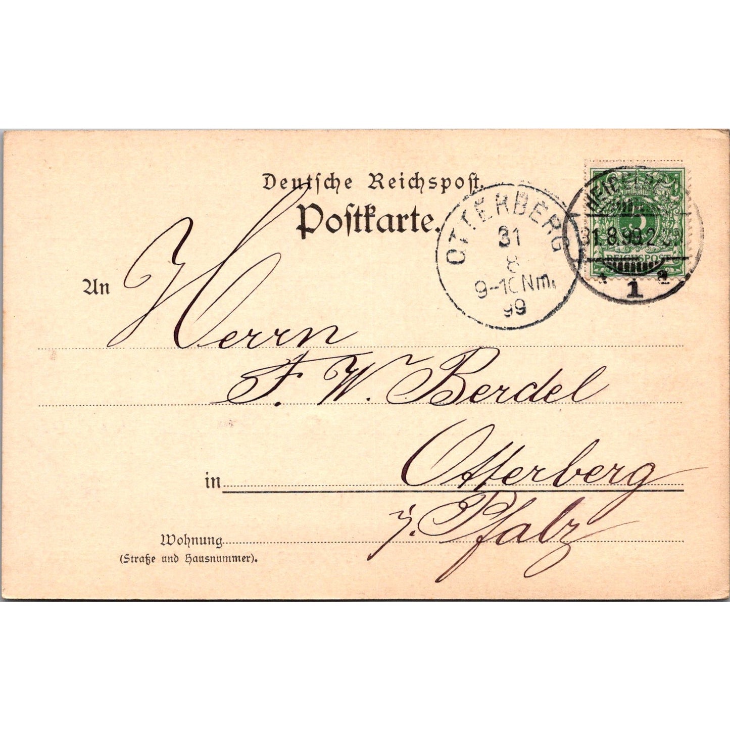 Bierman & Rosenbaum Heidelberg Otterburg 1899 German Reich Postcard P5-11