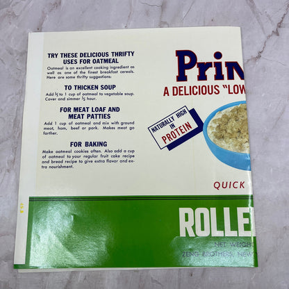 Princely Rolled Oats Label Zeng Brothers New York A19