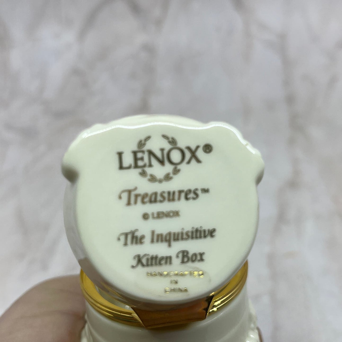 Lenox Treasures Porcelain Inquisitive Kitten Box Trinket Box 3" TI8