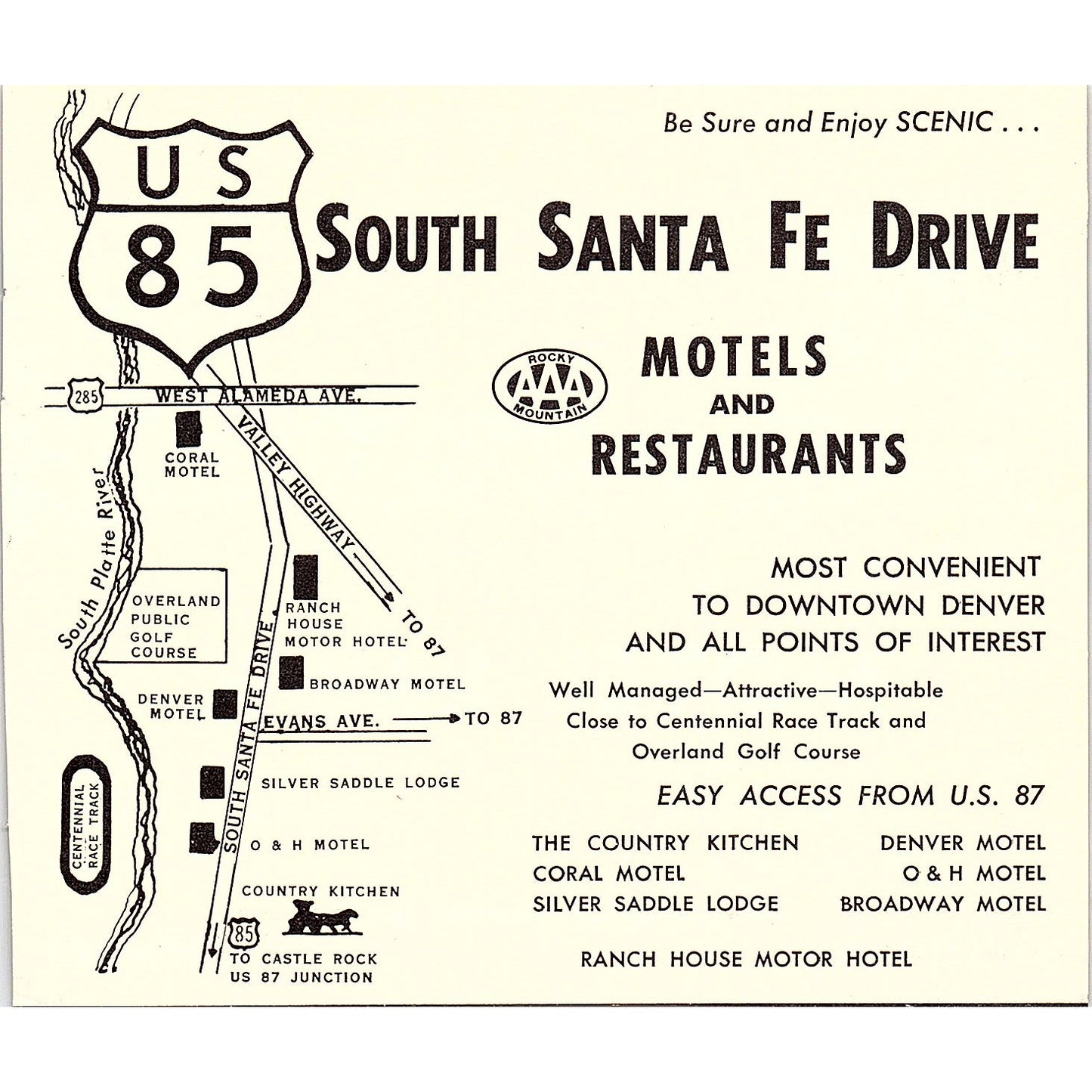 Motel Bar X Ranch Style Motel Denver CO 1958 Ad AG1-H1