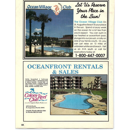 The Four Winds - A Resort for All Seasons St. Augustine 1989 Ad AF9-13