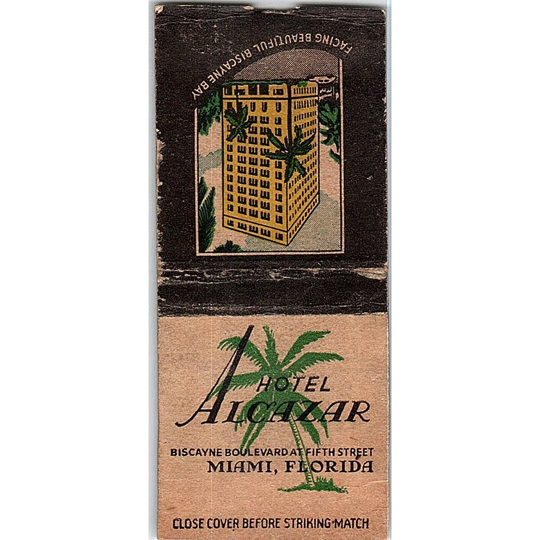 Hotel Alcazar Miami FL Vintage Matchbook Cover SF3-Y6