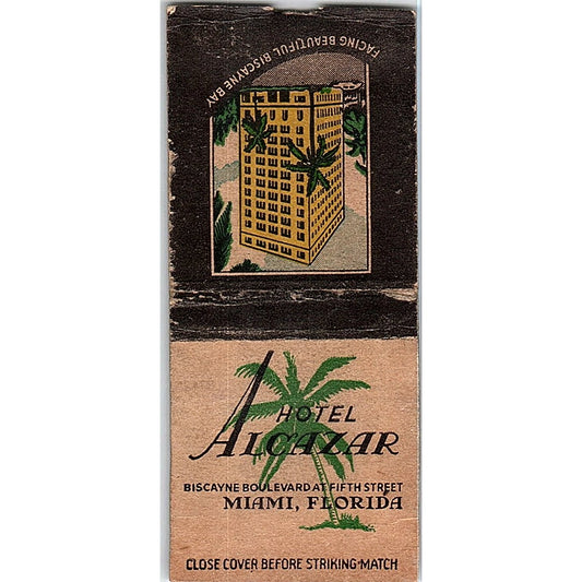 Hotel Alcazar Miami FL Vintage Matchbook Cover SF3-Y6