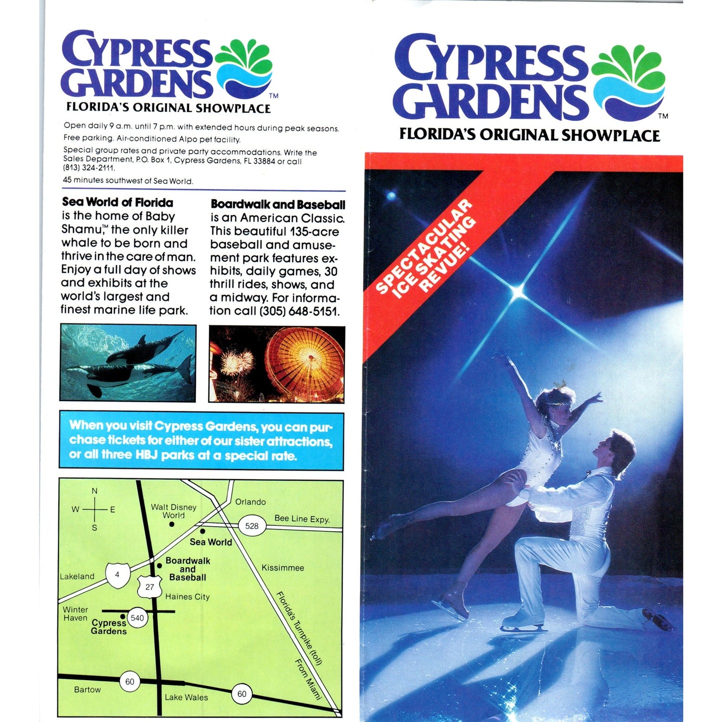 Vintage Cypress Gardens Florida's Original Showplace Travel Brochure TF4-B3