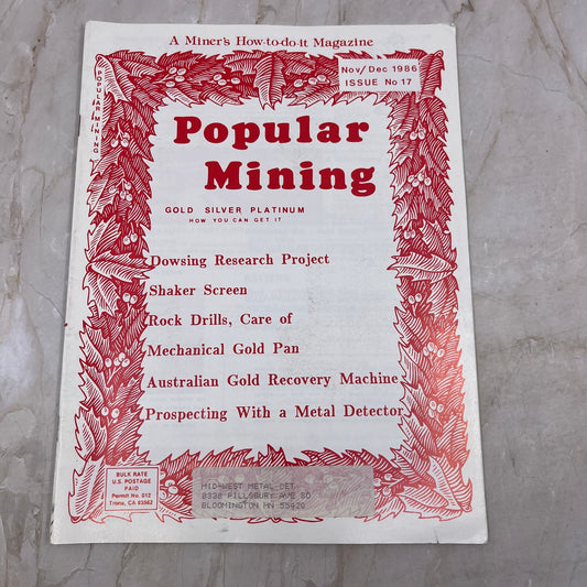1986 Nov/Dec - Popular Mining Magazine - Treasure Hunting Prospecting Gold M11
