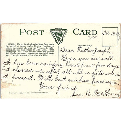 c1910 US Army Relieving Navy - Spanish American War Postcard PE7
