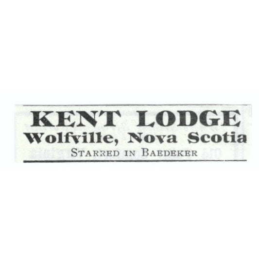 Kent Lodge Wolfville Nova Scotia Baedeker 1903 Magazine Ad AF7-SS2