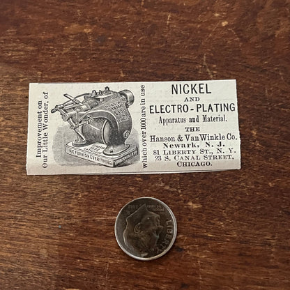 Hanson and Van Winkle Nickel and Electroplating Newark NJ Advertisement AD8-P29