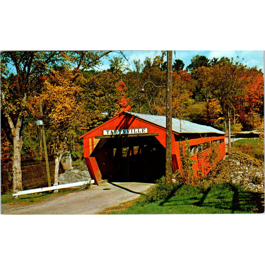 Old Covered Bridge Route 4 Taftsville VT Vintage Covered Bridge Postcard PD6