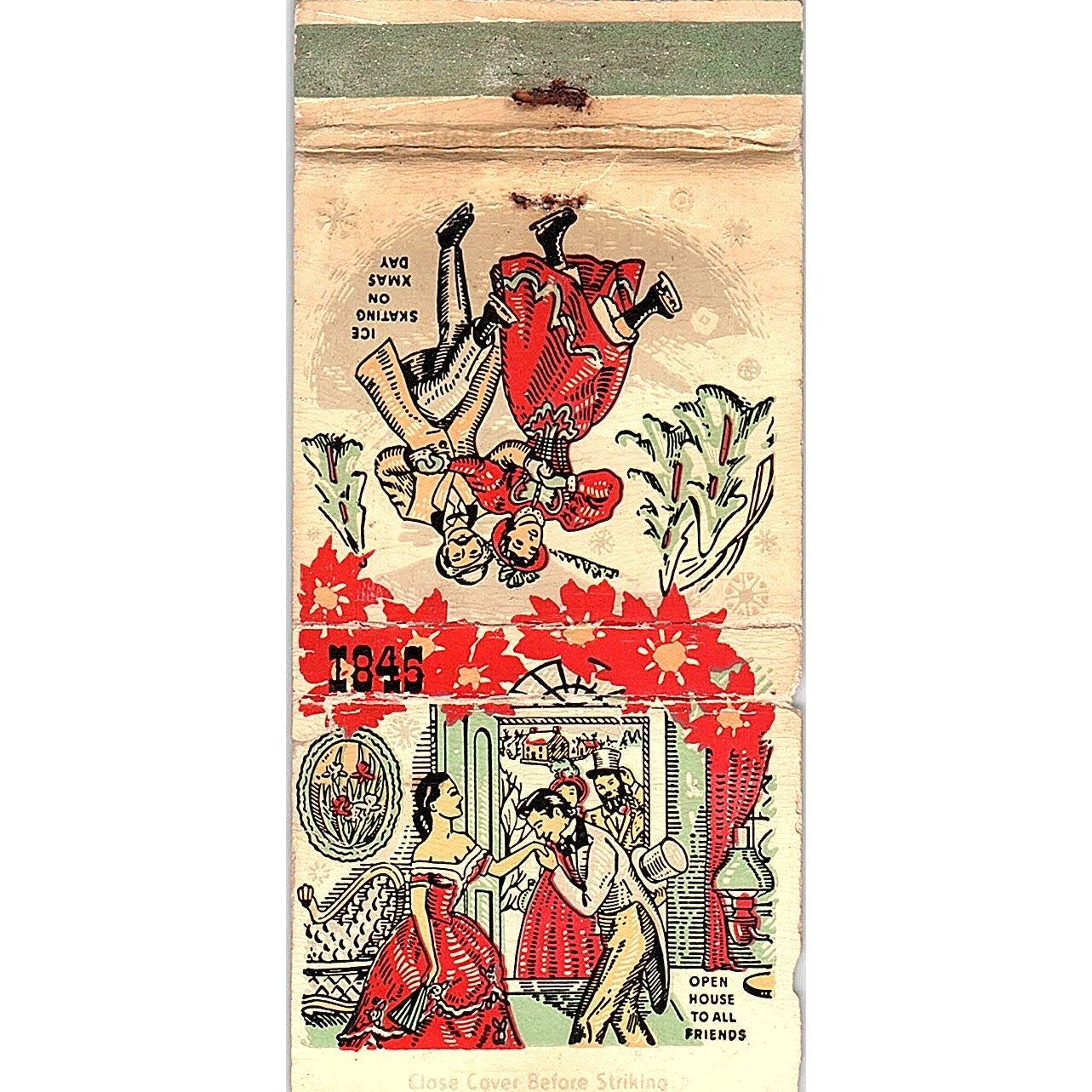 Open House to All Friends Christmas Gipson Lumber Vintage Matchbook Cover SC7-Y3