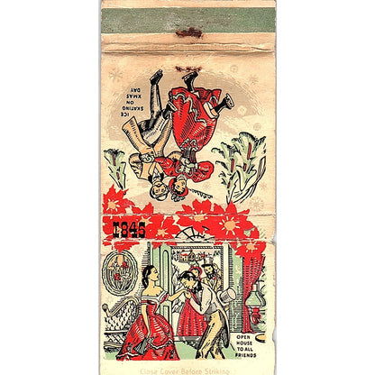 Open House to All Friends Christmas Gipson Lumber Vintage Matchbook Cover SC7-Y3