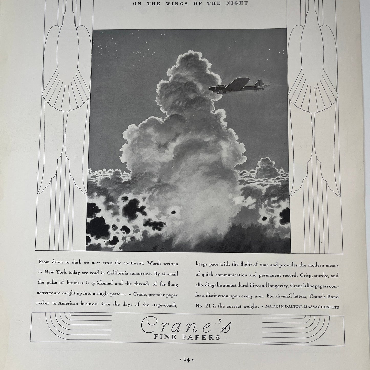 Crane's Fine Papers - Dalton Massachusetts 1935 Ad V1-5