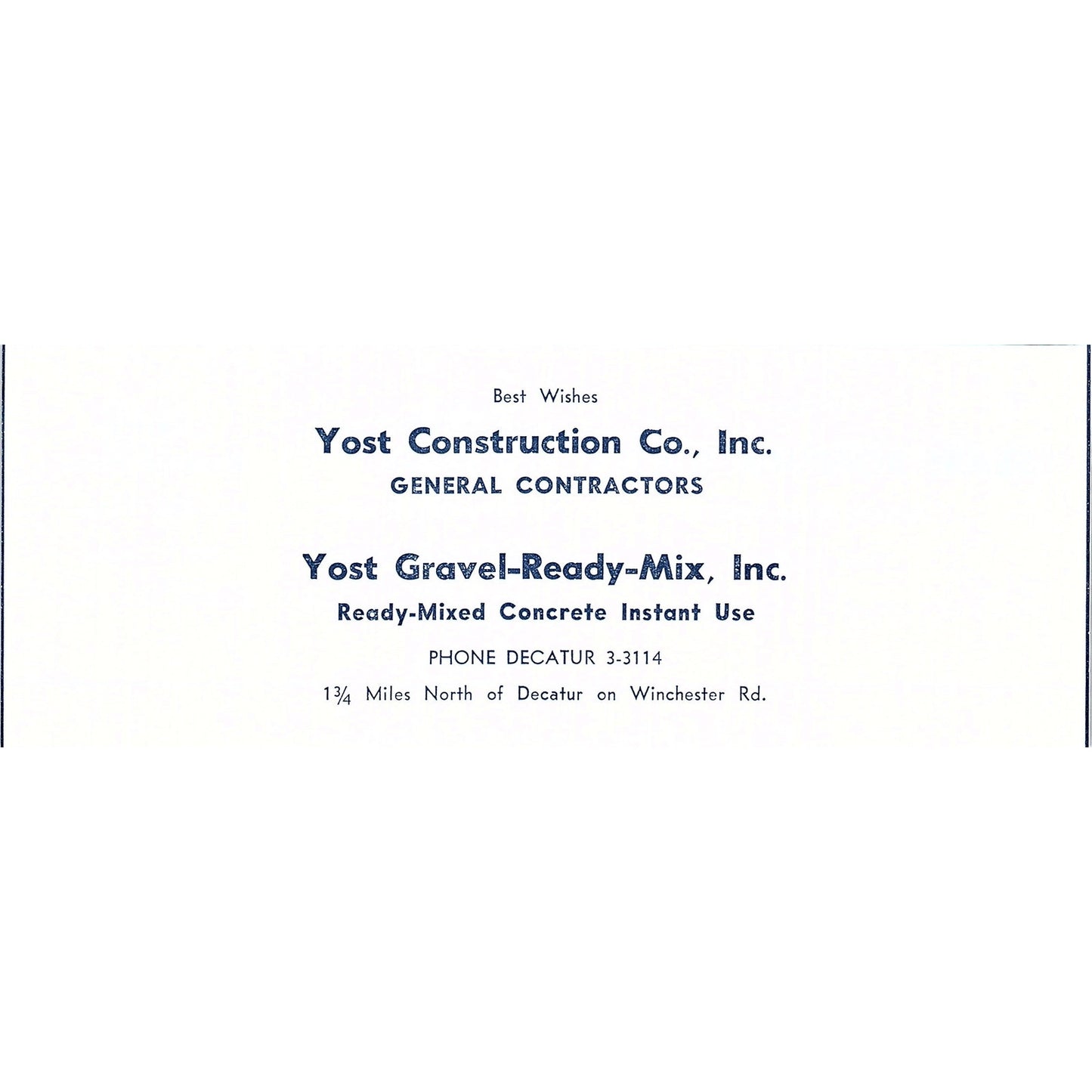Yost Construction Co Gravel-Ready-Mi Decatur Fort Wayne Indiana 1964 Ad AG1-9