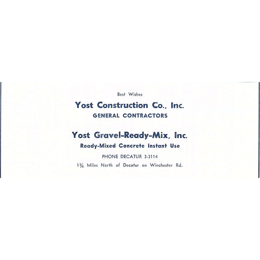 Yost Construction Co Gravel-Ready-Mi Decatur Fort Wayne Indiana 1964 Ad AG1-9