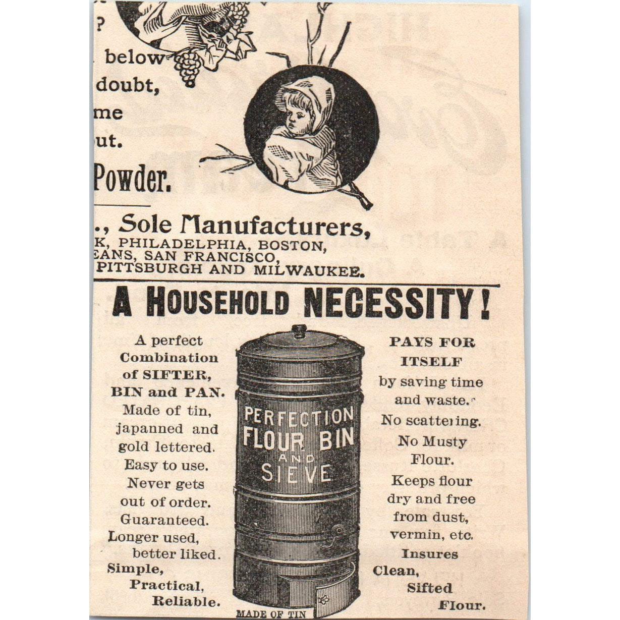 Highland Evaporated Cream Helvetia Milk Condensing Co IL 1892 Magazine Ad AB6-3