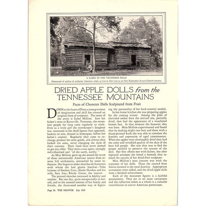 Dried Apple Dolls from the Tennessee Mountains 2 Page Article 1927 AG3-5