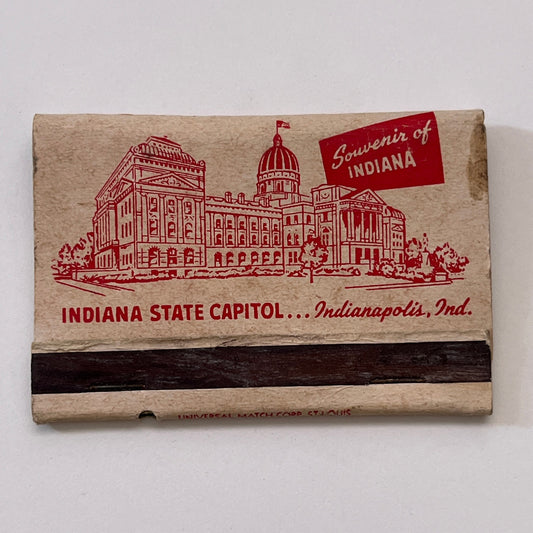 Souvenir of Indiana State Capitol Vintage Matchbook Cover TB8-MB3-7