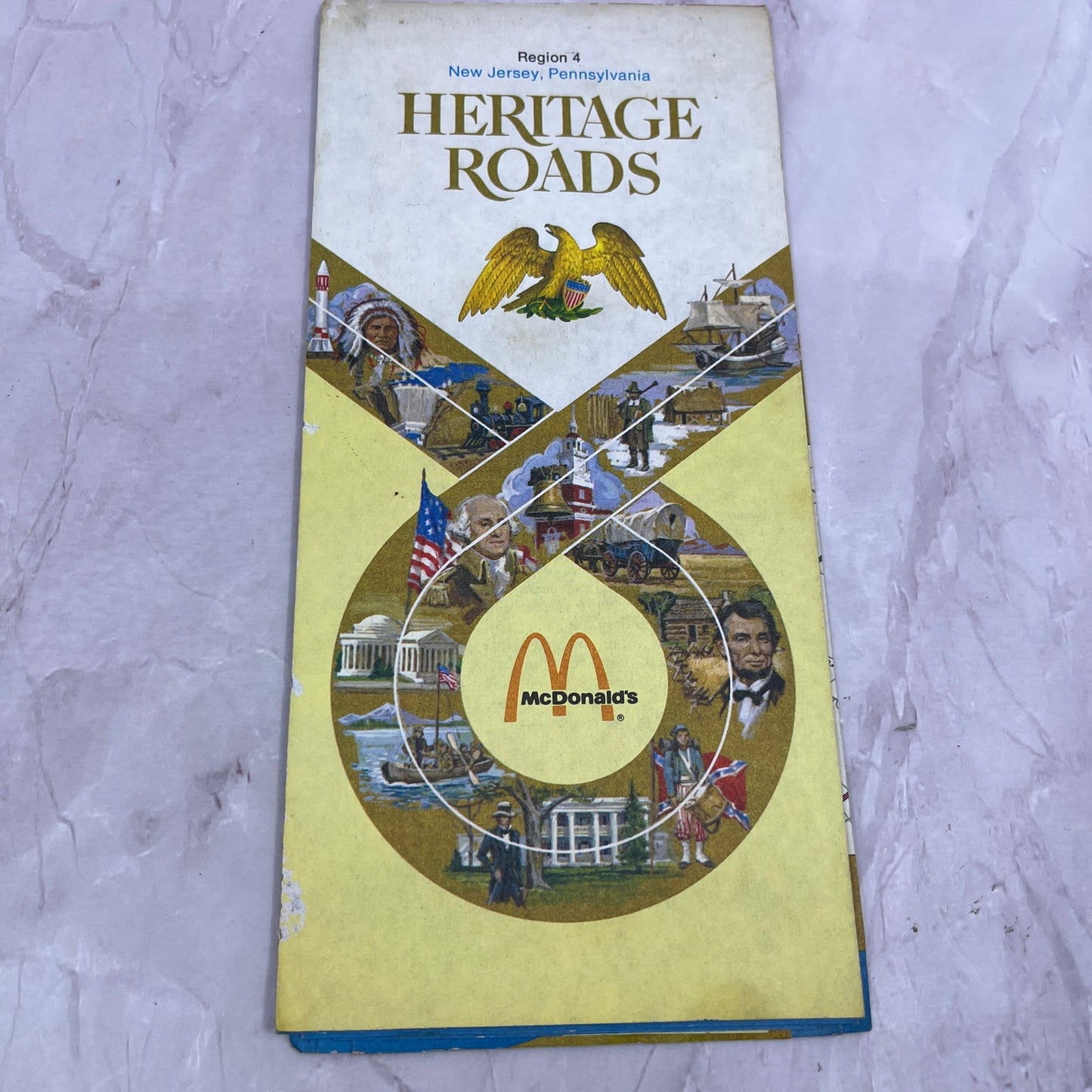 1974 New Jersey PA Heritage Roads McDonalds Travel Fold Out Map TH2-MP2