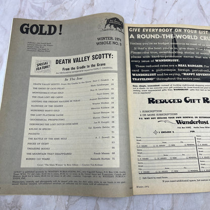 1974 Winter - Gold! Magazine - Treasure Hunting Metal Detecting Prospecting M13