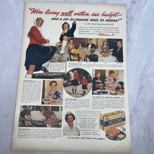 Nucoa Margarine Mrs Harry Booth, Rachel I. Bruno Dietitian 1940 Ad V14-8