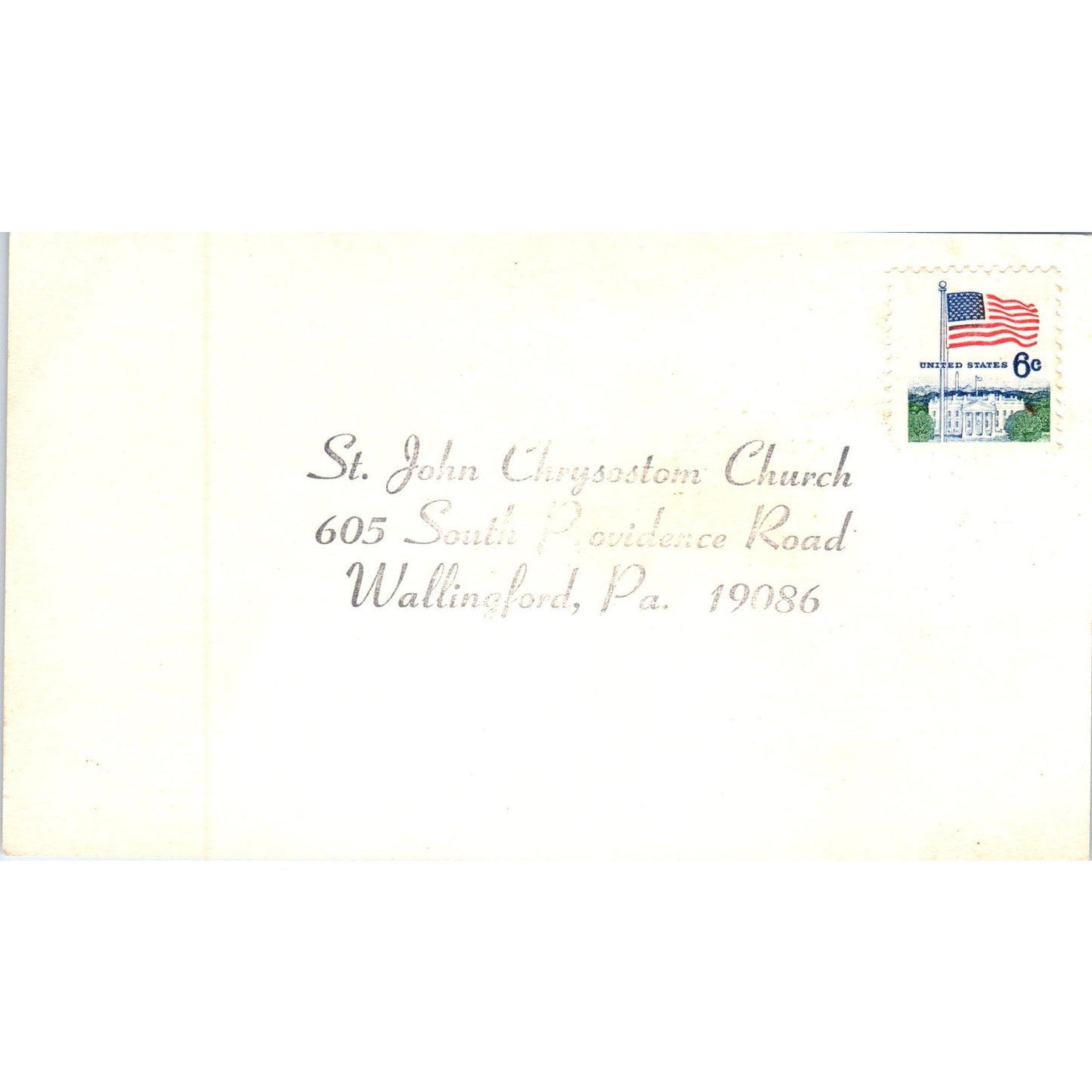 St. John Chrysostom Church Wallingford PA Charity Drive Request Postal Card PD7